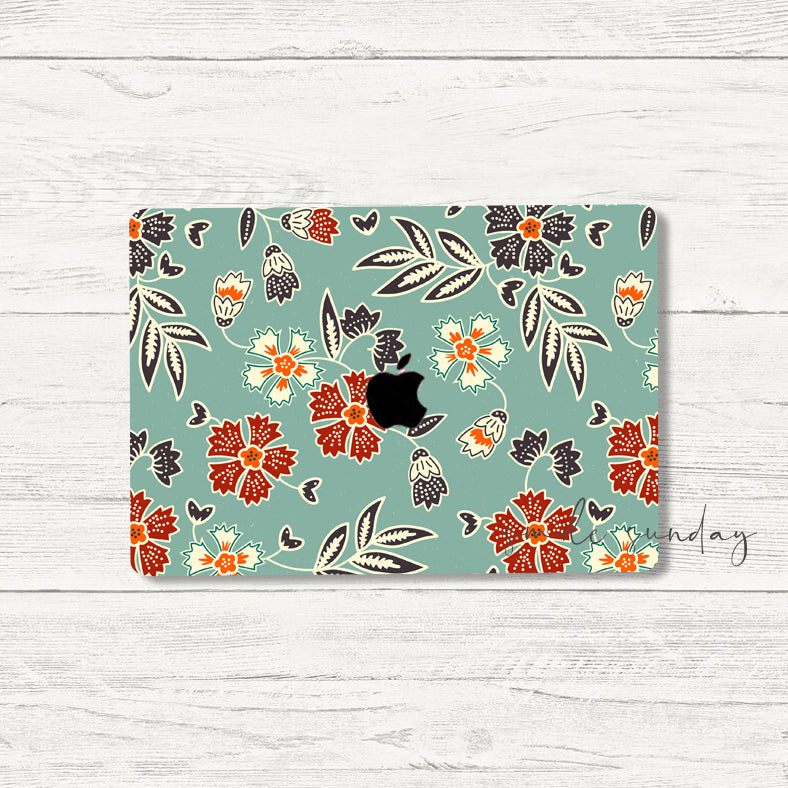 Batik Floral Macbook Pro/Air/Retina Case + Matching Keyboard Cover
