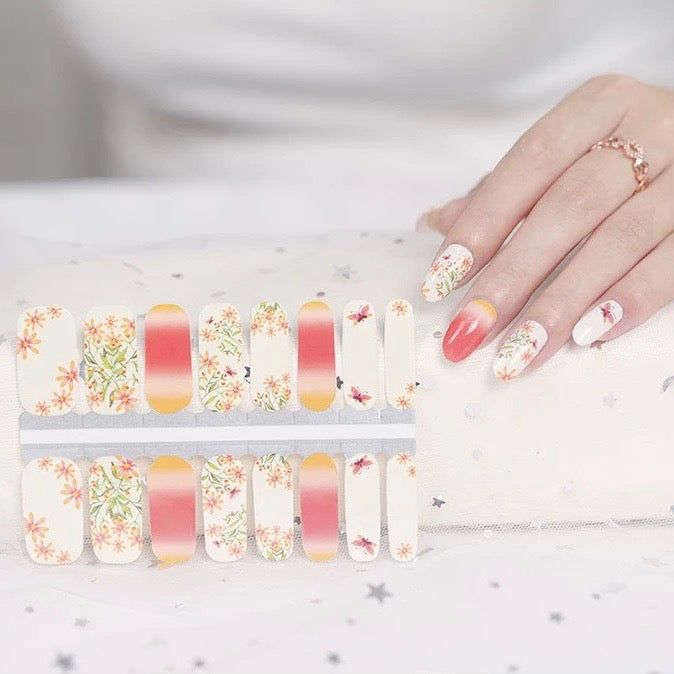 Autumn Garden Bloom Nail Wrap