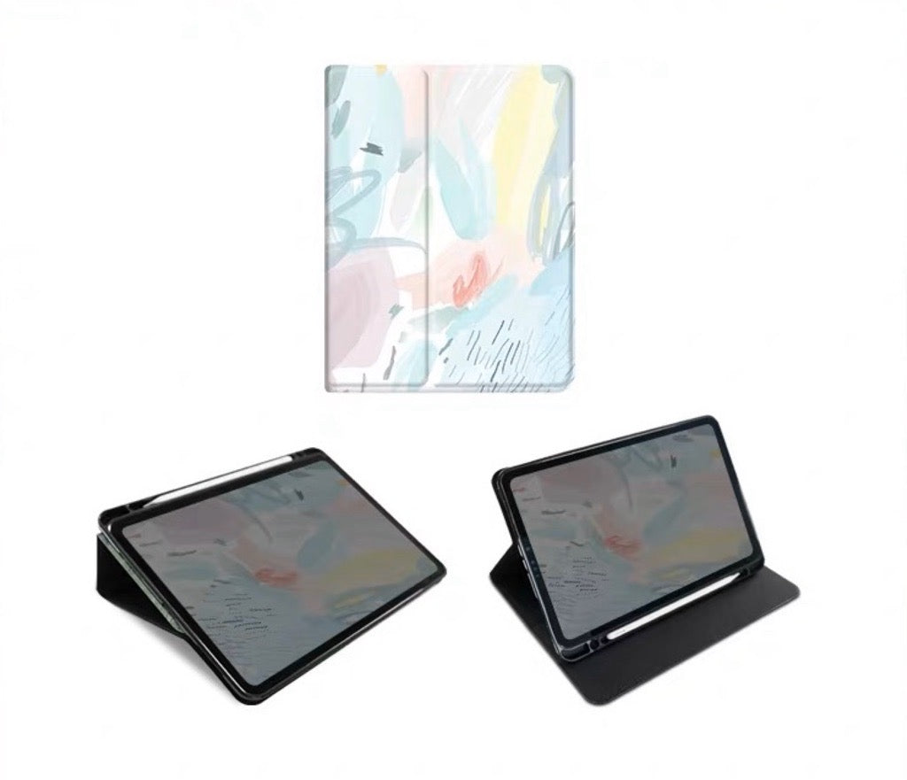 Jules Abstract Paint 3 fold Smart iPad Cover