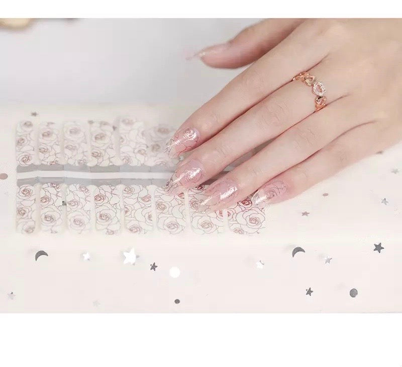 Rosegold Floral Wander Nail Wrap