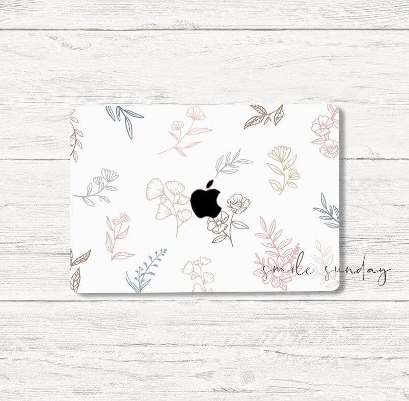 Morning Dawn Botany Doodles Macbook Pro/Air/Retina Case + Matching Keyboard Cover