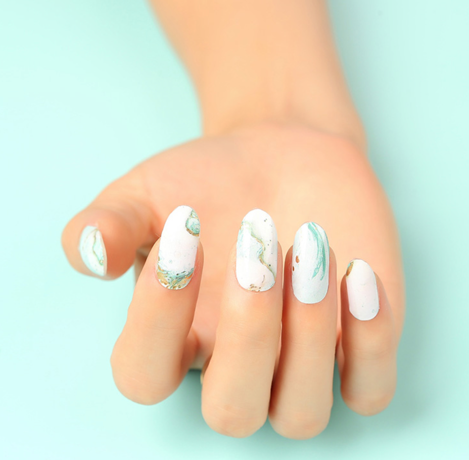 Tiffany Ocean Marble Nail Wrap