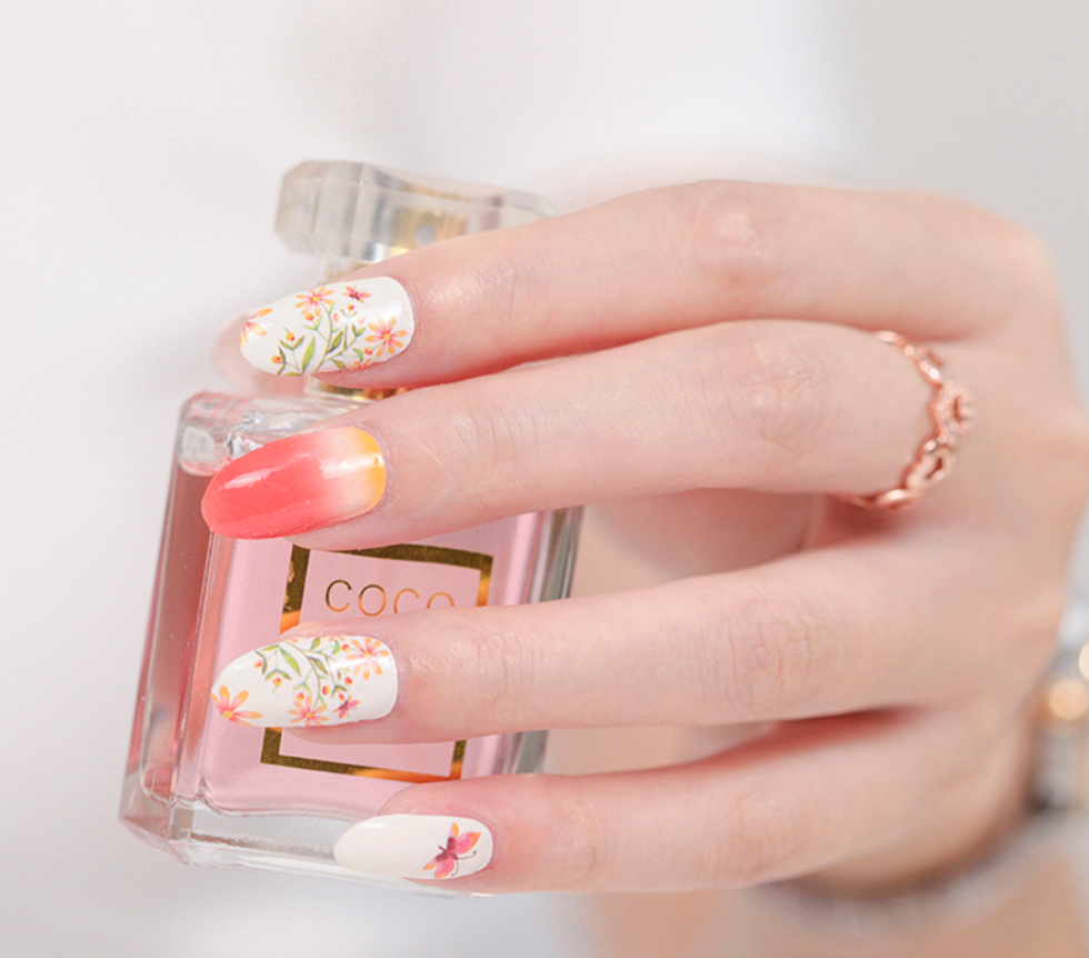 Autumn Garden Bloom Nail Wrap